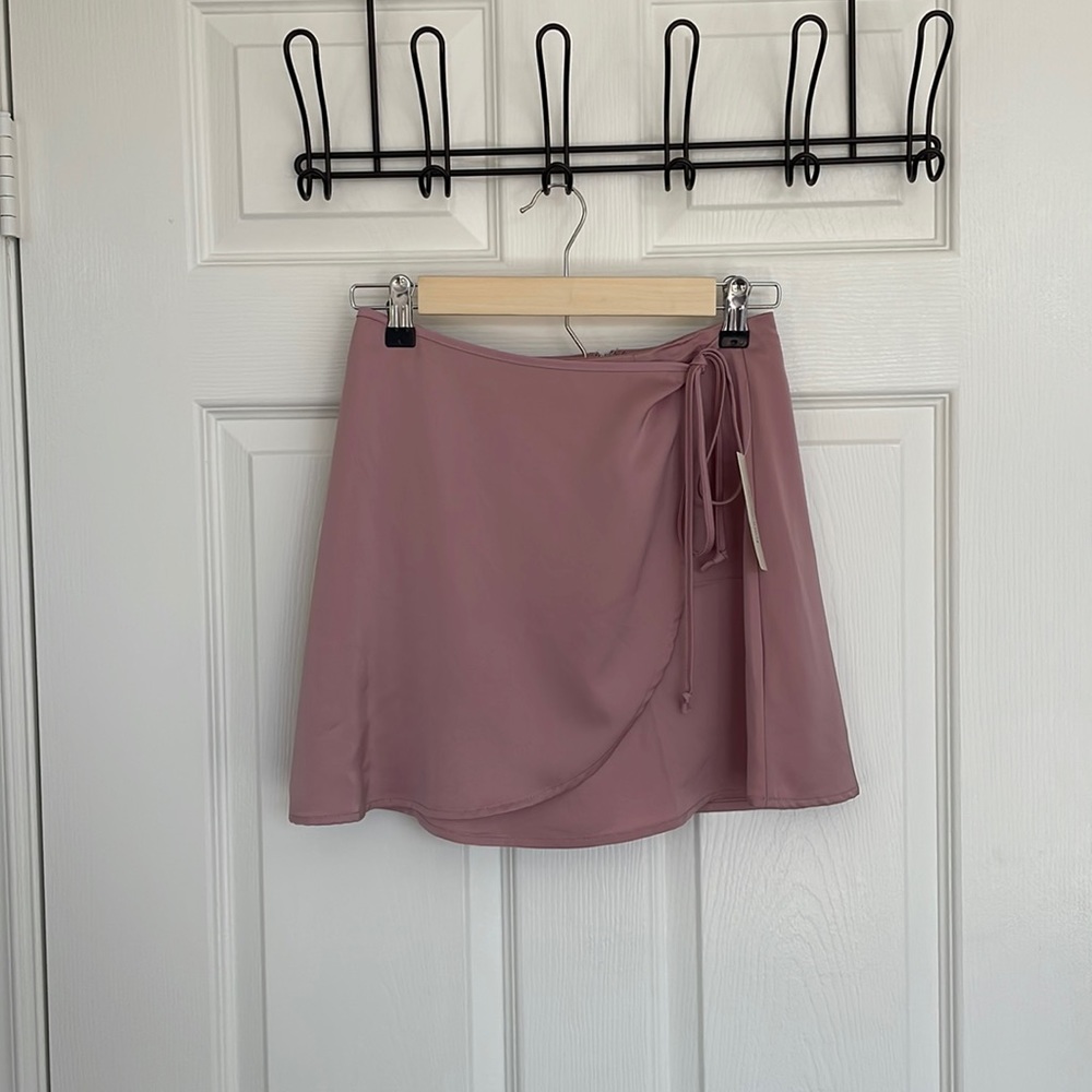 Mi Ami Satin Pink Miniskirt